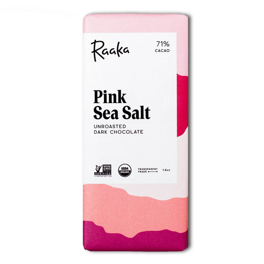 71% Pink Sea Salt Chocolate Bar - oh-eco