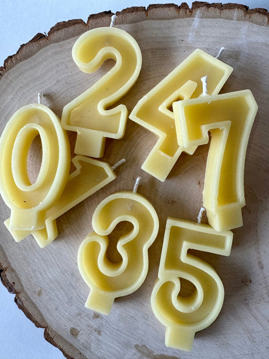 Beeswax Number Candles - oh-eco