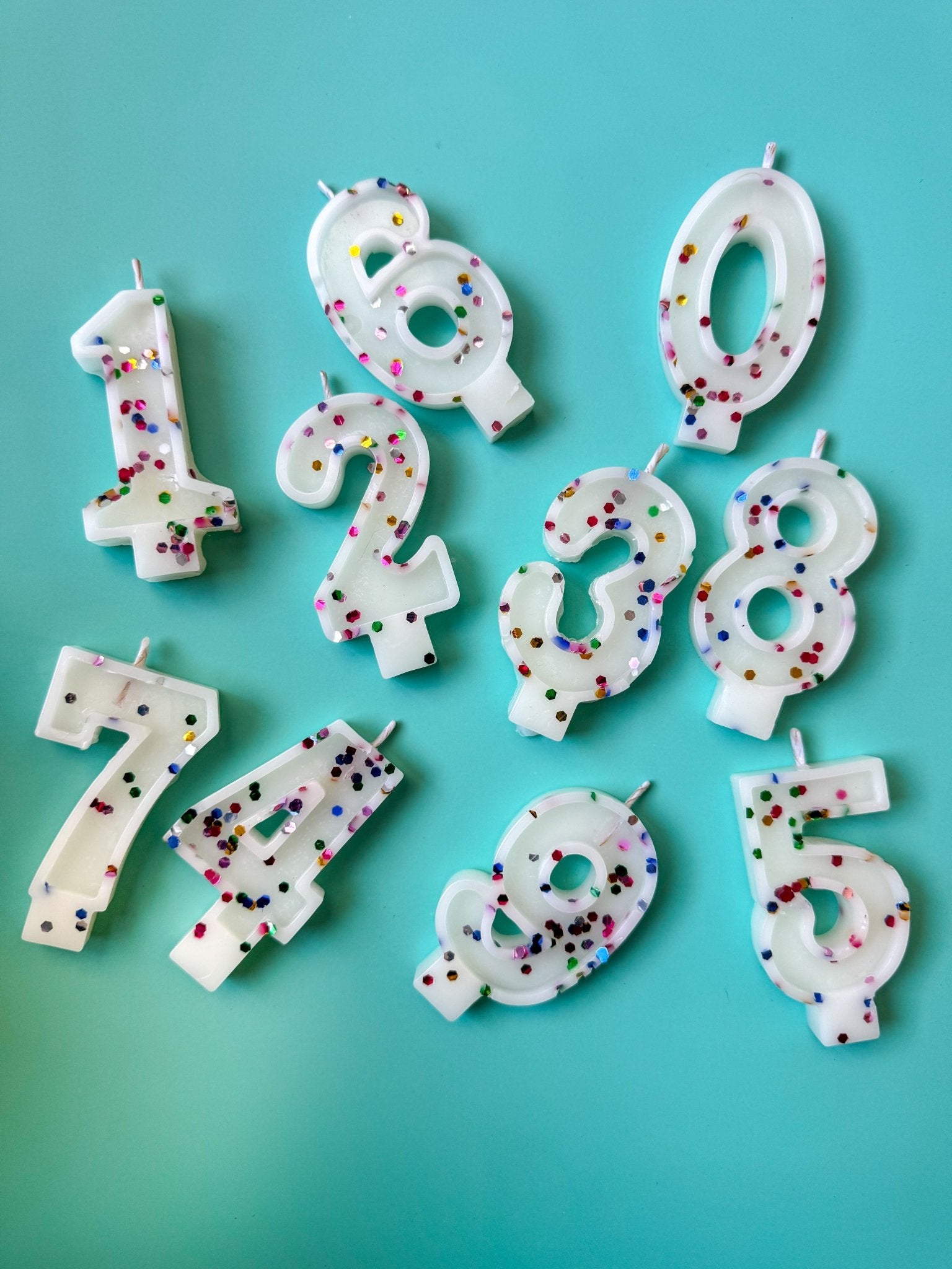 Confetti Celebration Number Candles - oh-eco