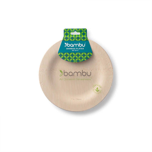 Disposable Bamboo Round Plates - oh-eco