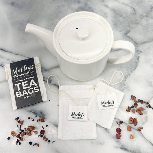 REUSABLE TEA BAGS: Organic Linen - Set of 2 - oh-eco