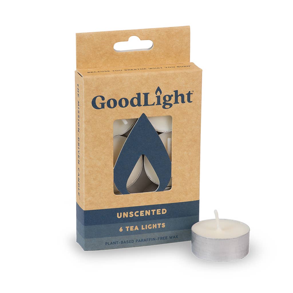 Unscented Tea Light Candles: 6-Count Box - oh-eco